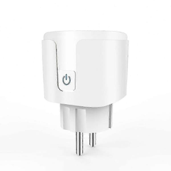 Strømovervåking og stemmestyring EU Smartplugg, 20A WiFi Smartkontakt med tidsfunksjon