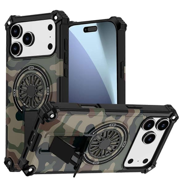 Camouflage MagSafe Ring Kickstand Skal för Apple iPhone 17 Pro Max Grün Apple iPhone 17 Pro Max