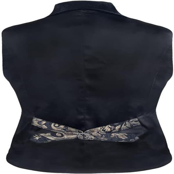Herrer Victoriansk Dobbeltradet Vest Sort Black L