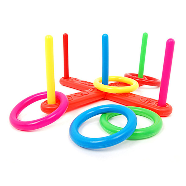 Hoop Ring Toss Plast Ring Toss Quoits Trädgårdsspel Pool Leksak Utomhus Kul Set NY