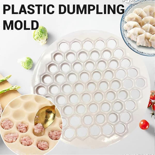 61-hullers Dumpling Maker Form 25cm Plastik Dejpresse Køkkenredskab