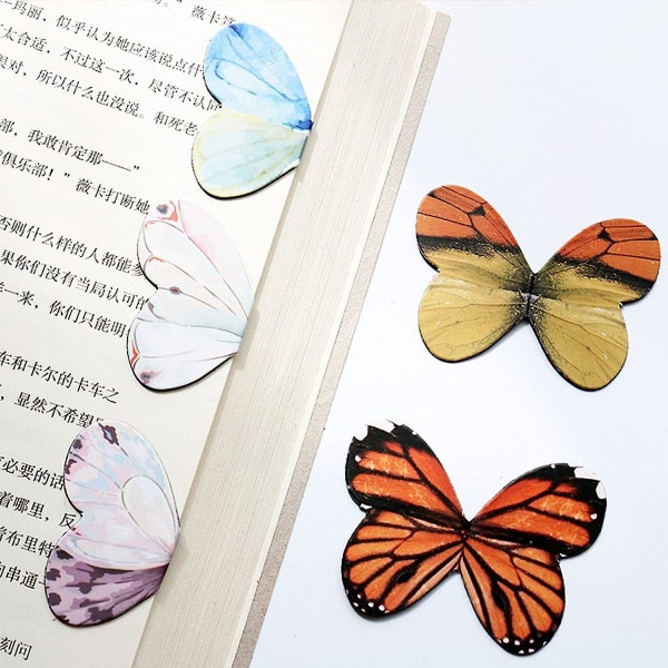 Magnetiske bogmærker, 16 stykker, holdbart magnetisk bogmærke, bogmærke, sommerfuglebogmærke, magnetiske børns magnetiske sider, markeringer til elever, te