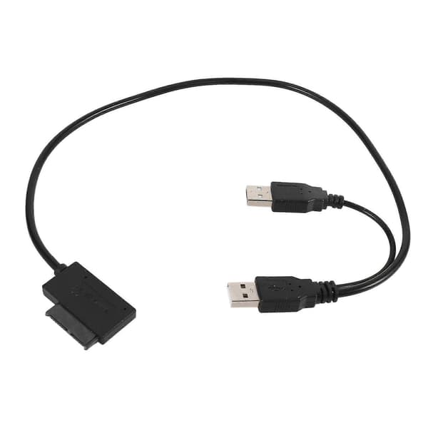 Slim Sata-kabel Usb 2.0 till 7+6 Extern Ström För Laptop Sata-adapter