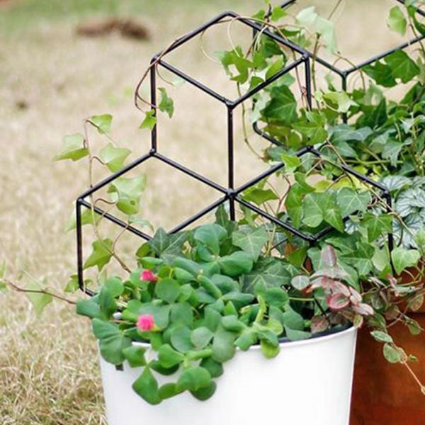 Gitterformad växtstöd för DIY krukväxter klätterväxter stöd, blomma grönsaker ros vin ärtor murgröna gurkor, järnmetall