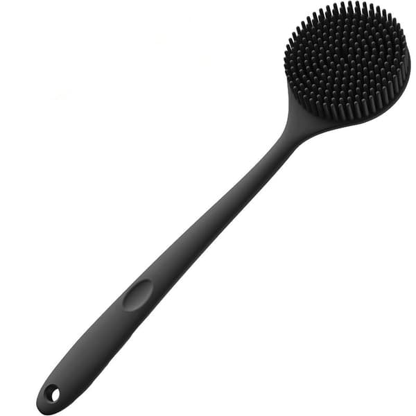 Silikon Kroppsskrubb för Dusch med Långt Handtag, Dubbelsidig Duschborste för Exfoliering