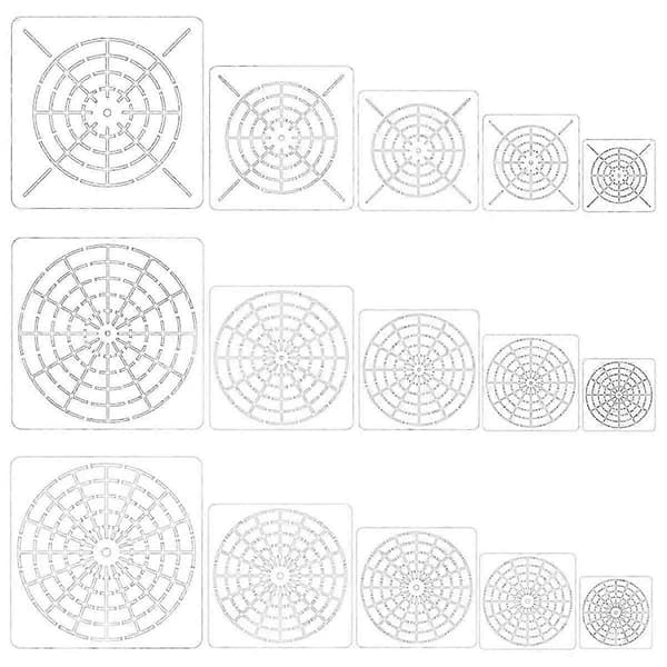 15 stk. Mandala Dot Malerværktøj Stencilsæt, Genanvendelig Mandala Stencil Skabelon til Sten Træ C