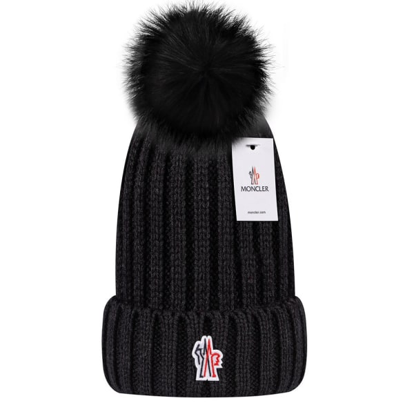 Uusi Monipuolinen talvihattu villaa lämmin villahattu neulottu hattu villapallosta black Small label