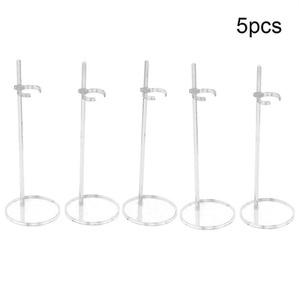 Sinknap 25cm DIY Dockstöd Stativ Displayhållare Barn Flicka Modell Leksak Tillbehör Transparent 5pcs