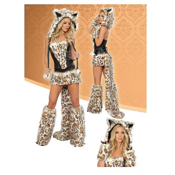 Halloween Leopard Print Stor Hale Ulvekostume