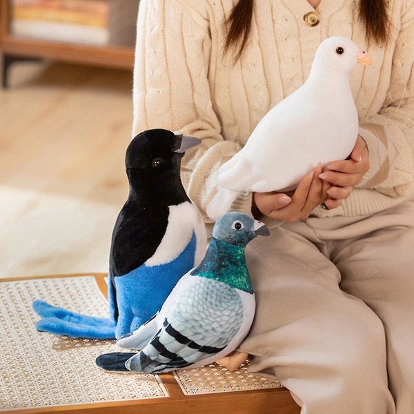 Cute Pigeon Plush Toy Soft Simulated Design Children Gift Photo Props Versatile Pp Cotton Doll For Kids[pb] White