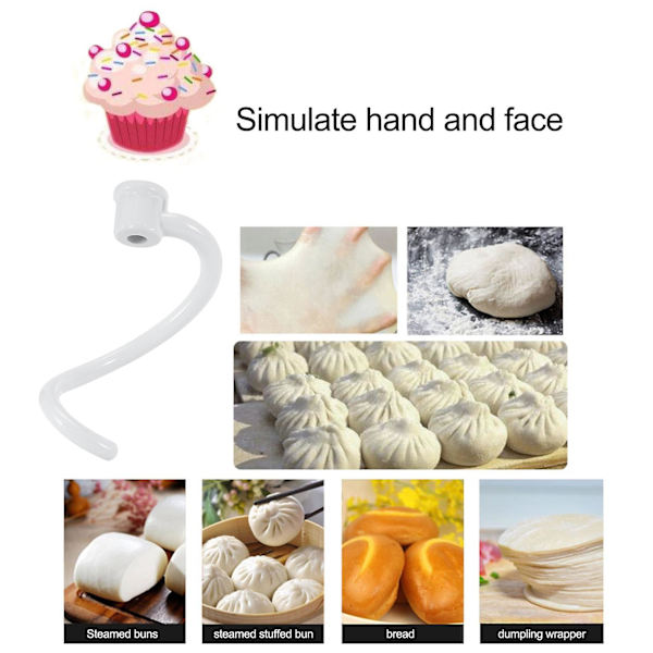 Spiralformad degkrok ersättning för Kitchen Aid Mixer - Belagd degkrok för K5ss K5a Ksm5 Ks55 Pro