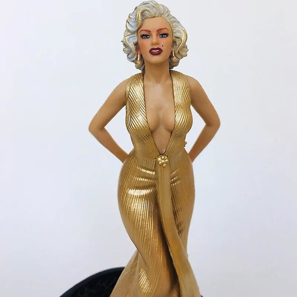 Marilyn Monroe Statue Med Piedestal Sexet Kjole Dukke Ornament Hjem Desktop Collection Figurer Fødselsdagskage Dekoration Julegave