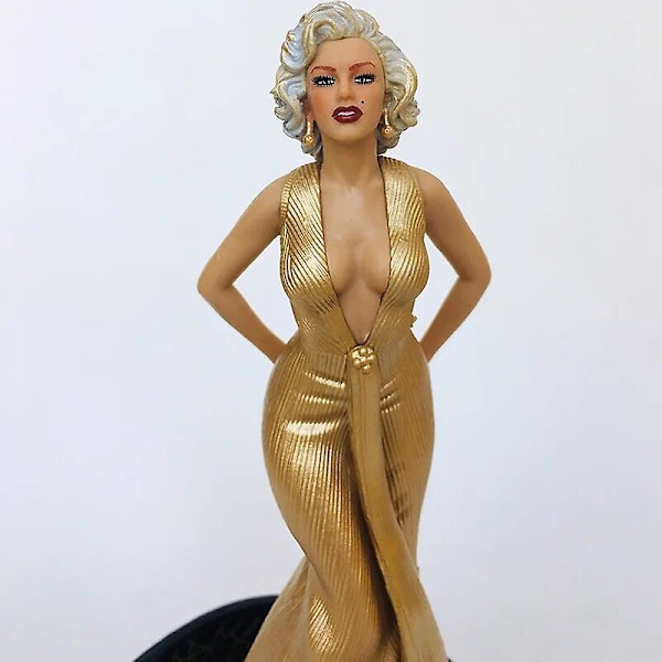 Marilyn Monroe Statue Med Sokkel Sexet Kjole Dukke Ornament Hjem Desktop Samling Figurer Fødselsdag Kage Dekoration Julegave