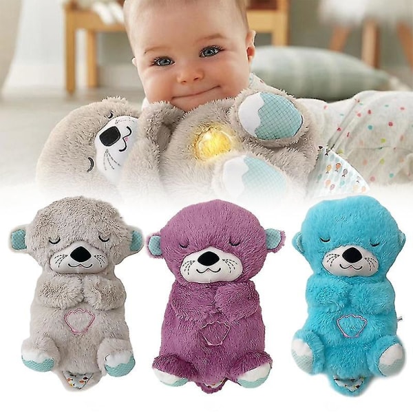 Baby Toy Soothe \"N Snuggle Otter Andas Otter Plyschleksak Med Ljus Och Ljud Blue