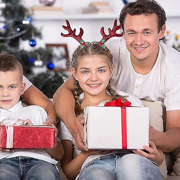 6 stk. julehodebånd, julehodebånd for kvinner, barn, voksne, babyjenter, julehatter, reinsdyrgevirhodebånd, hårbøyle med ører, hodeplagg Chr