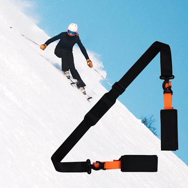 Skistavstropp, justerbar polstret skistavstropp Skibærerstropp og skistavholder Skitillbehør for voksne tenåringer Ski Snowboard Vinterutendørsaktiviteter