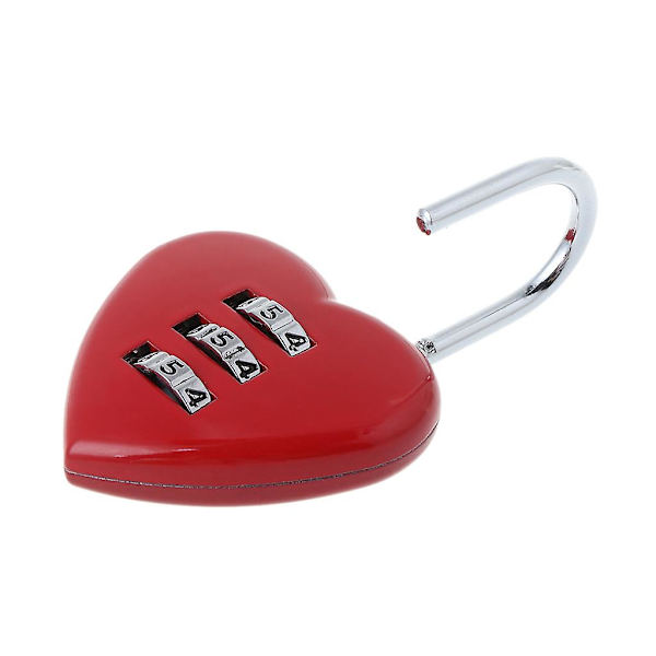 Mini Padlock 3-digit Combination Lock Resettable Luggage Locks Weather-proof Red