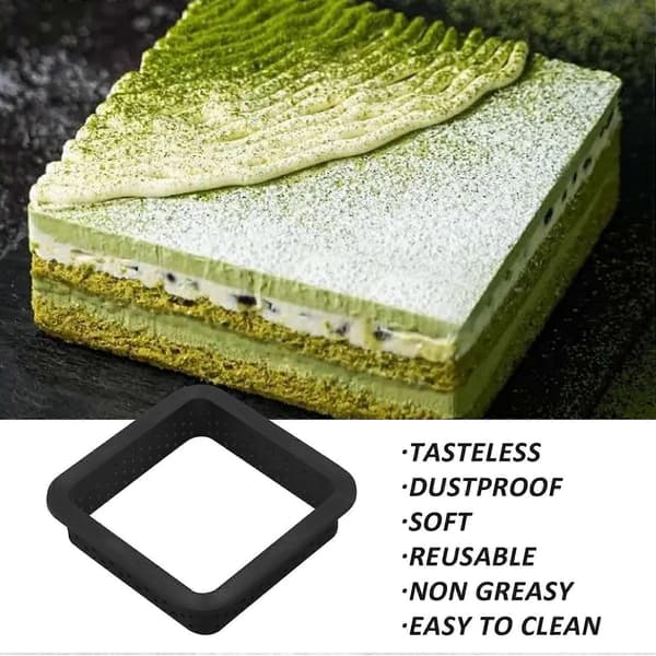 10 Stykker Firkantede Tertringer Varme- Perforert Kake Mousse Ring