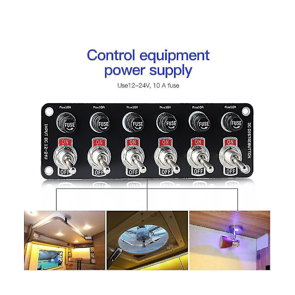 12/24v Bilpanel Multi Switch Panel Switch Strømstyring Universal