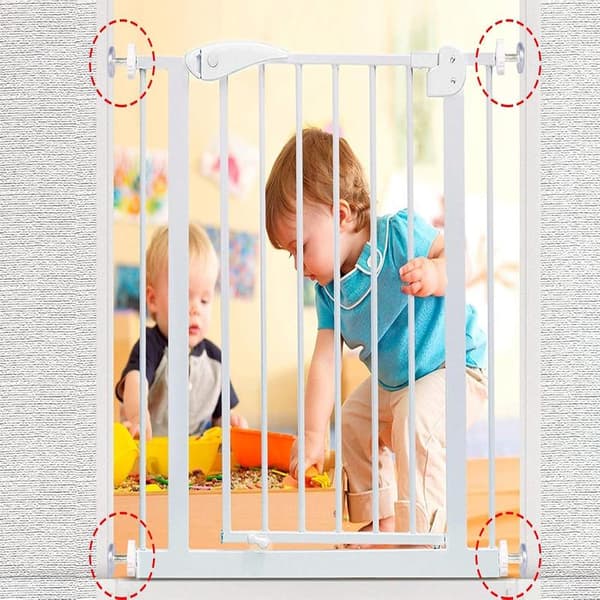 (Vit) 4-pack tryckmonterade barnspärrar med M10 gängad stång - Barnsäkerhetsspärrtillbehör