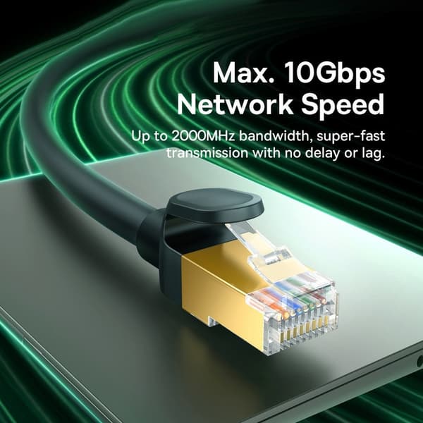 BASEUS 1,5 m Cat8 40Gbps RJ45 Netværkskabel Sort