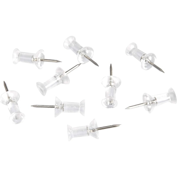 Amazon Basics Pushpins, Transparent Plast Huvud, Stålspets, 100-pack