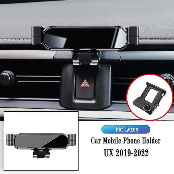 Biltelefonholder for Lexus Ux Ux200 Ux250h Ux260h 2019-2022 Gravity Navigation Bracket Stativ Luftuttak Klips Roterbar støtte For Lexus UX 19-22