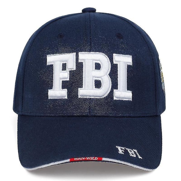 Utförsäljning Nytt mode Fbi Broderi Cap Herr Dam Snapback Kepsar Unisex Justerbar Hip Hop Dad Hat Herr Sport Fritid Hattar Gorras Dark Blue