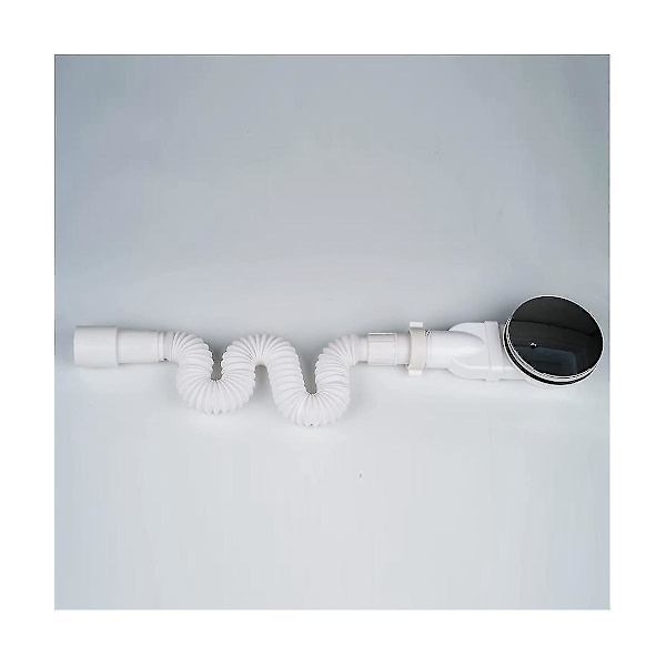 Låg duschbrunn krompläterad Abs duschbricka sifon smal avlopp 90mm 36 L/min vattenflöde, fälla Sid A White