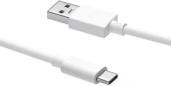 Officiell Oppo DL129 VOOC USB Typ C till USB Typ A Datakabel - Vit (Bulkförpackad) White