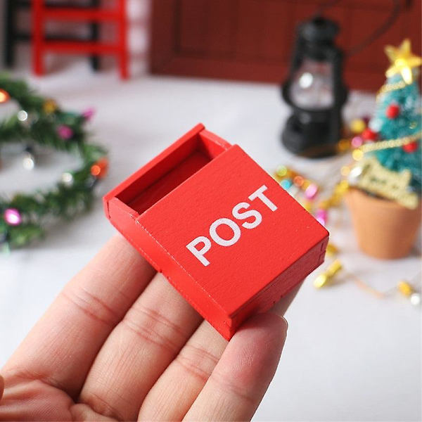 Miniatyr möbler leksak dockhus DIY dekoration tillbehör mini 1:12 brevlåda brevlåda jul F