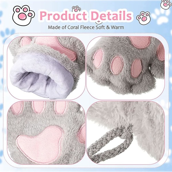 Cat Paw Gloves 3 paria Kawaii Gloves Cat Paws Cosplay tekoturkista pehmo C