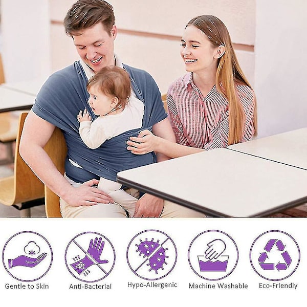 Babysele enkel att bära certifierat ergonomiskt stöd Flerfunktionell stretchig babysele