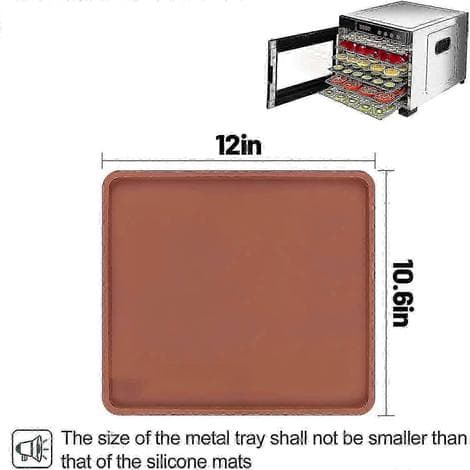 Silikon Dehydrator Mattor 4-Pack för Excalibur Mill Cabela, Nonstick Brickfoder<br>Högkvalitativa Livsmedelsklassade Silikon Dehydrator Ark med Upphöjda Kanter