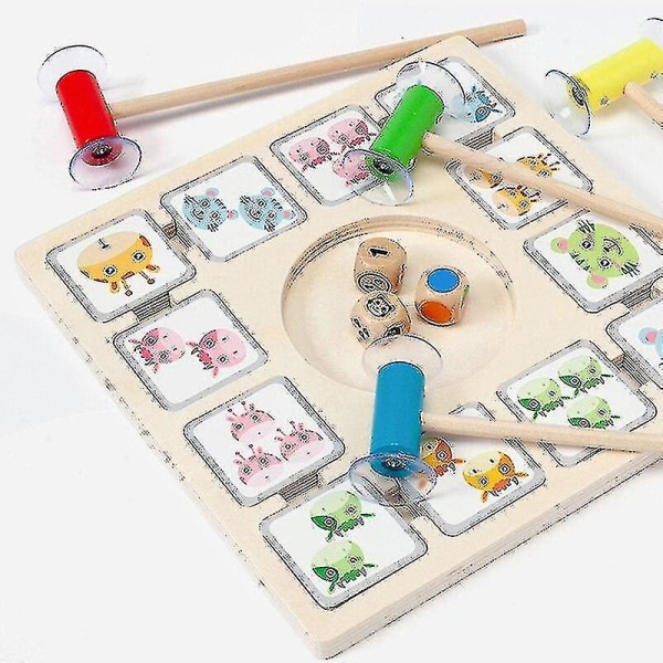 Kognitivt pusselkort för baby Pedagogiska leksaker Färgform matchande spel Tecknat djur tidigt lärande