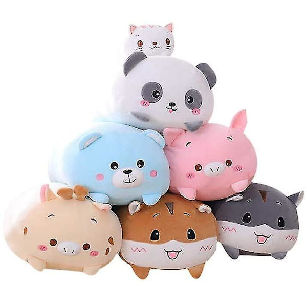 8 tum söt gul hamster plysch fylld djur cylindrisk kroppskudde, supermjuk tecknad kramleksak gåvor för sängkläder, barn sovande kawaii kudde
