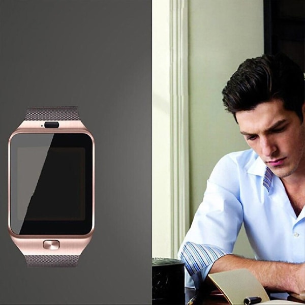 SIM-kort Smartwatch med kamera Bluetooth-kompatibel armbandsur för män kvinnor Gold