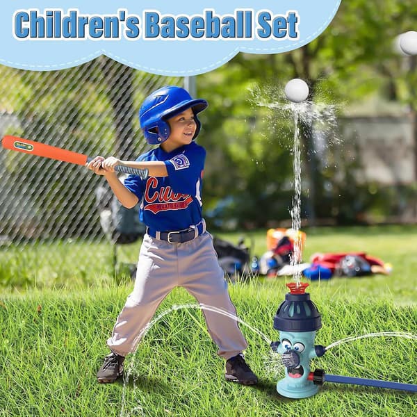 Baseball Sprinkler Toy for Kids, Fire Hydrant Sprinkler with Bat