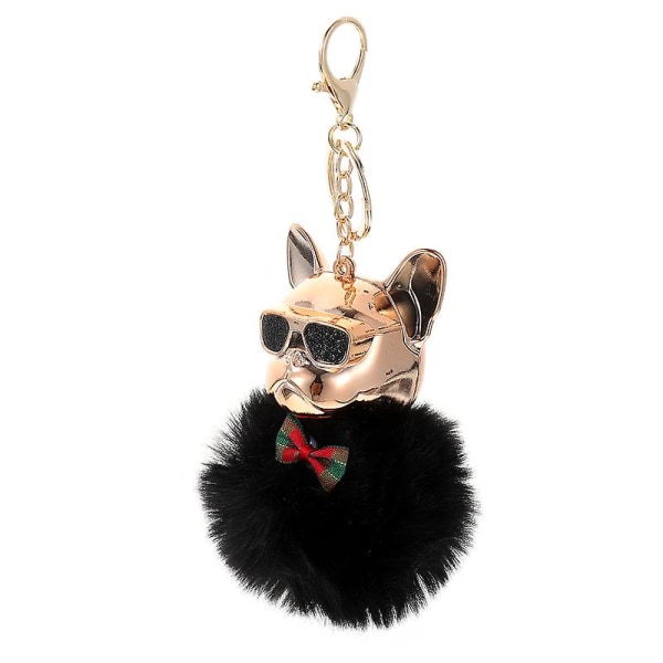 Sjov hund nøglering plys bold vedhæng taske rygsæk hængende ornament dekoration