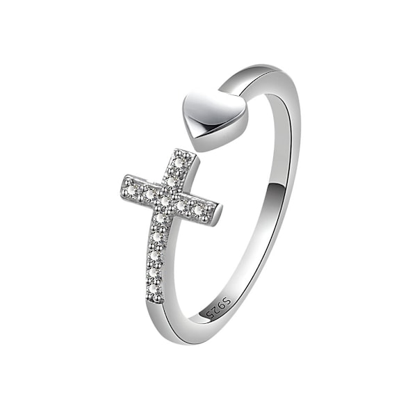 925 Sterling Silver Öppen Ring Justerbar Ring, Passar för