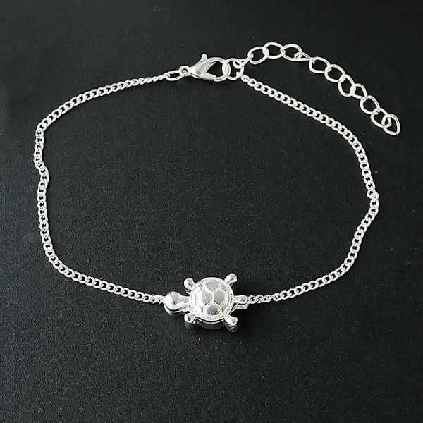 Ghyt Fashion Silver Tortoise Anklets Chain Women Bracelet Foot Beach Jewelry Gift, 1pc