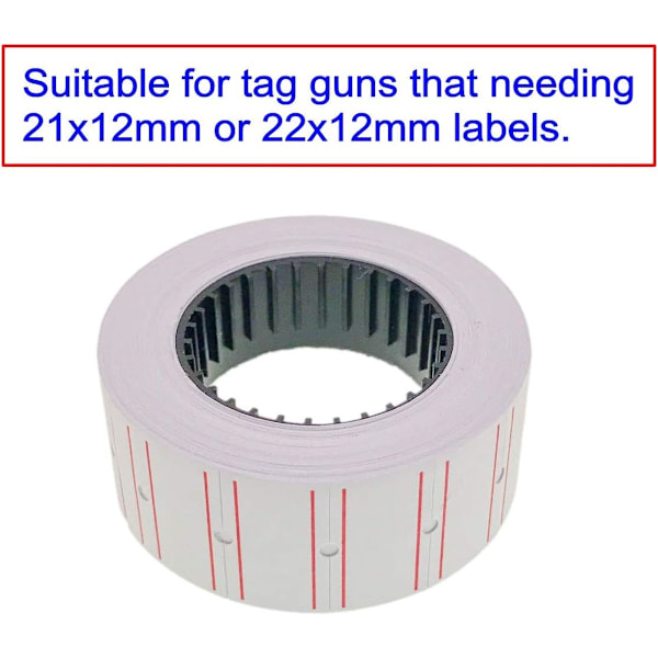 20 rullaa, yhteensä 10 000 kpl hintalappuja, 21 mm x 12 mm hintalapputarra, hintalappuja, 500 kpl rullalta