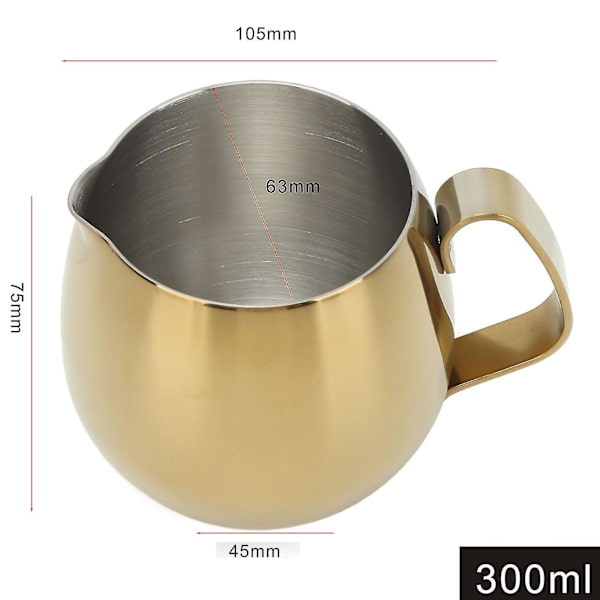 Kaffe mjölk kopp rostfritt stål mjölkskummare kanna cappuccino latte art mjölkkanna kopp guld[HY]