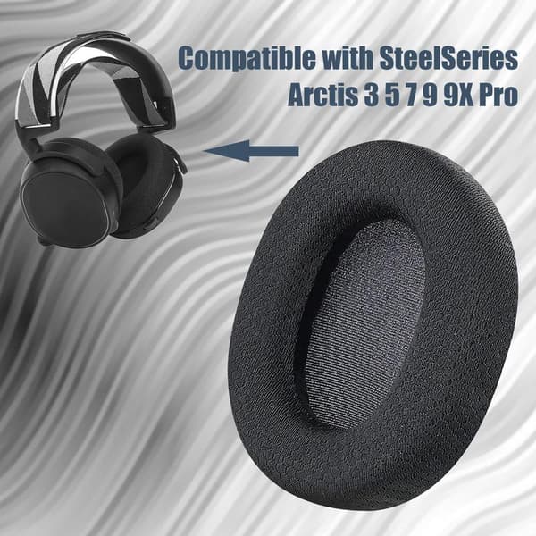 INF Ørepude til SteelSeries Arctis 3/5/7/9/9X/Pro Sort 1 par