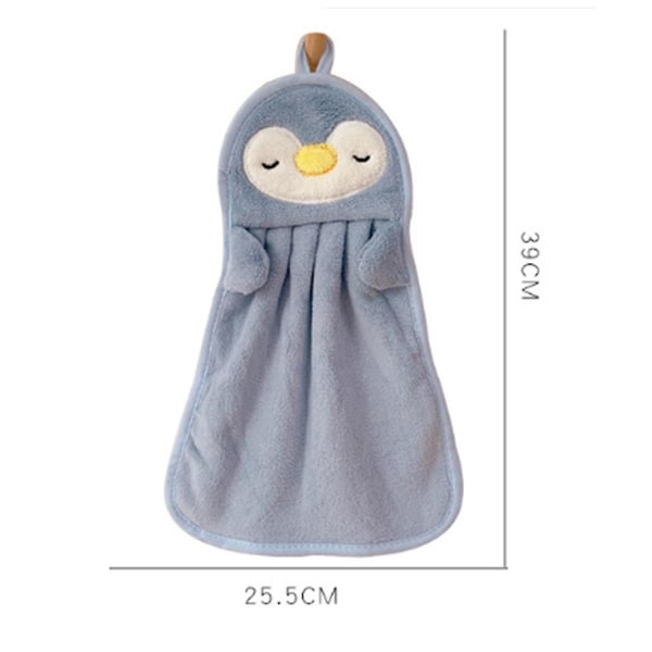 Hand Towel Hanging Absorbent Baby Hand Towel Cute Penguin Duck Skin-friendly Soft Children,blue