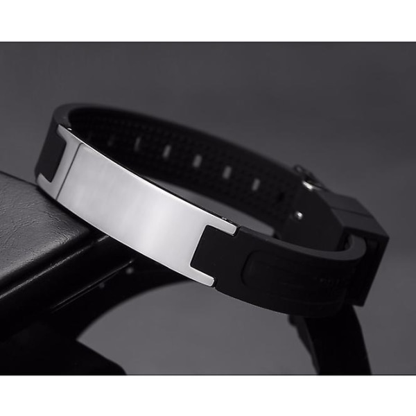 Power Silikonarmband Elelents Energy Balance Armband Magnetarmband Svart Silikonsvart black