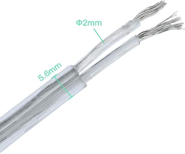 10 meter transparent tråd 2-kärnig elektrisk tråd PVC flexibel kabel 0,75 mm 5a