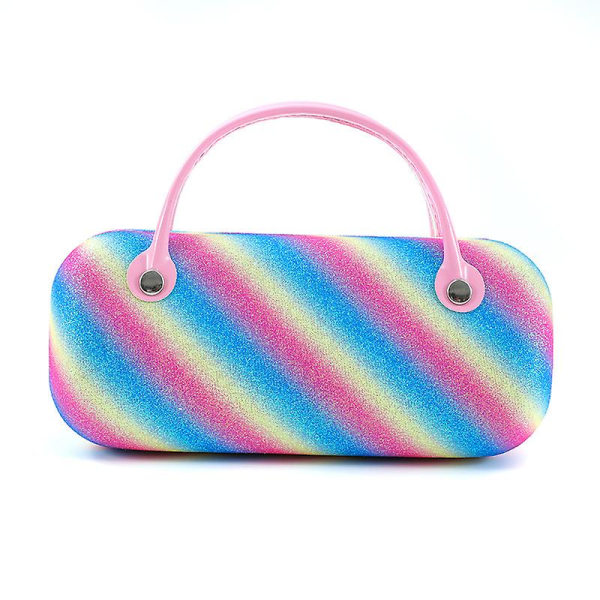 Regnbågsfärg, 15 * 5,5 * 7 cm case, bärbart och trycktåligt hopfällbart case, handväska för barn, noll plånbok, regnbågsfärgat ögon