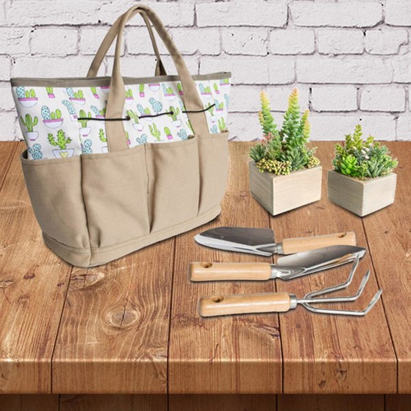 Canvas Outdoor Garden Bag Multi Pocket Gardening Tools Organizer Tote för Carrie