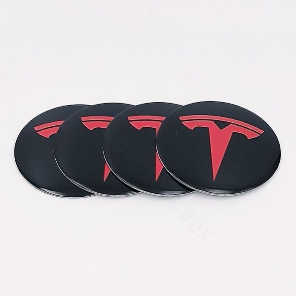 4 stk/pakke 56mm Navkapsler Senterdeksel Emblemer Klistremerke For Tesla Model 3 Y S X Flere Farger